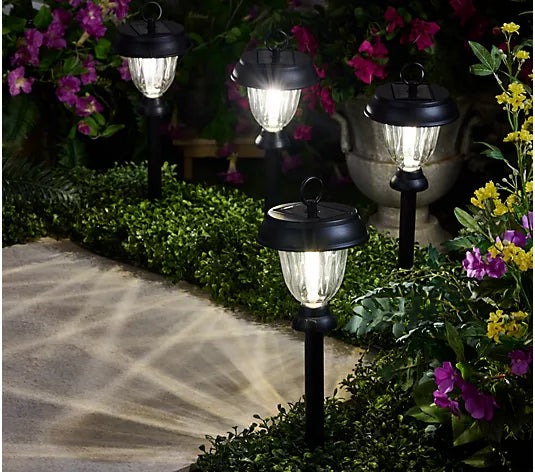 8pc 3-in-1 Solar Pathway Lights with 360-degree Filament Bulb